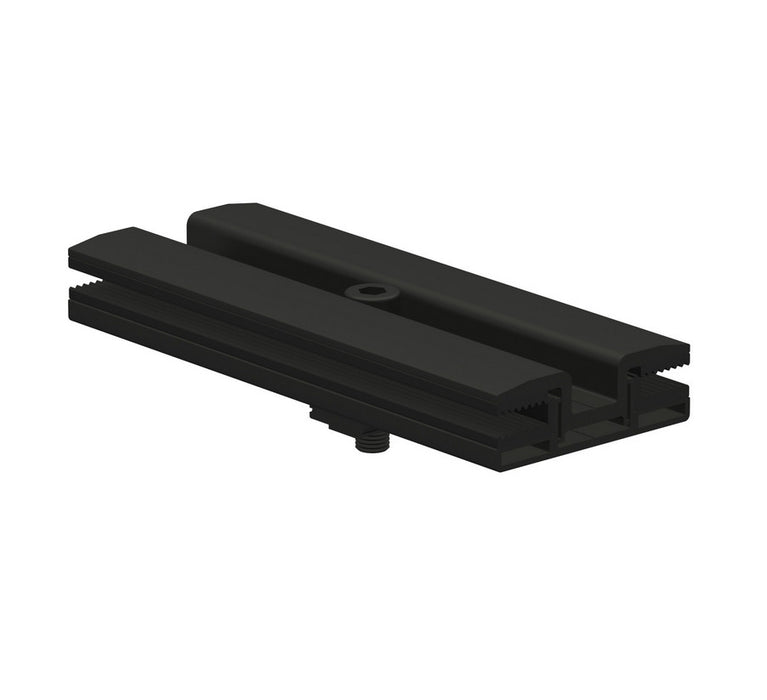 Inter Clamp for 6mm Frameless Module (glued EPDM), Length 150mm (Black Anodized)