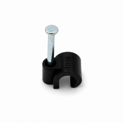Cable Clip Round 4-7mm Cable Black (Jar100)