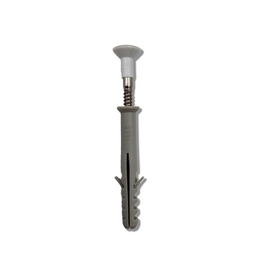 SQ Pan Screw SET SS 11G x 60mm  c/w Anchor Cap & Sleeve WH
