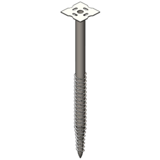 PV-ezRack Ground Screw Ø76*3.5*1600mm, with Quadrate flange and Continuous Small blade
