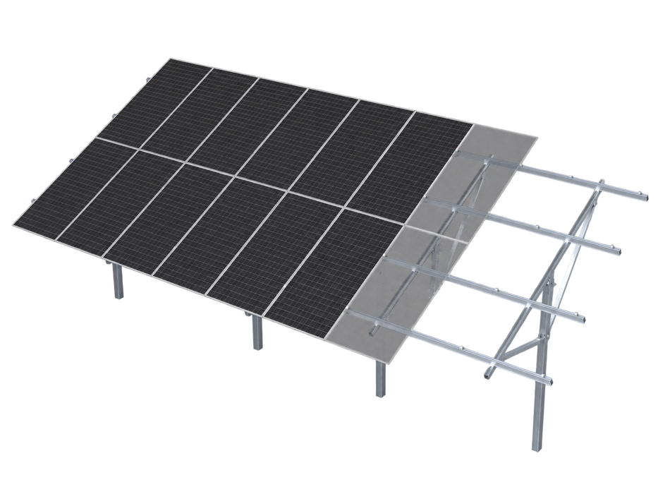 Solar Terrace II 4 Post Ground Mount Kit 20deg 18 Panel
