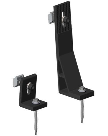 PV-ezRack SolarRoof, L-Profile 5 Degree Tilt Legs with Climaseal 5 (C5) Screws, Black Anodised