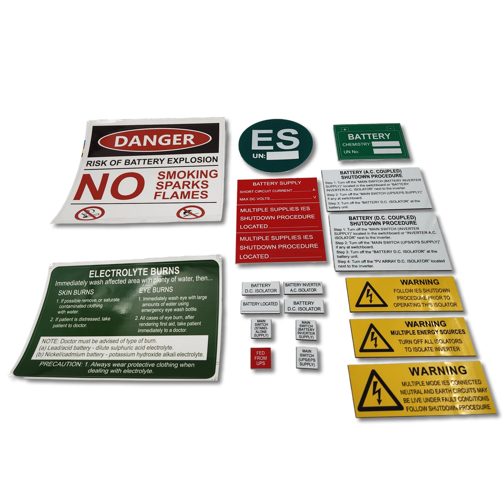 Solar PV Label Kit Storage