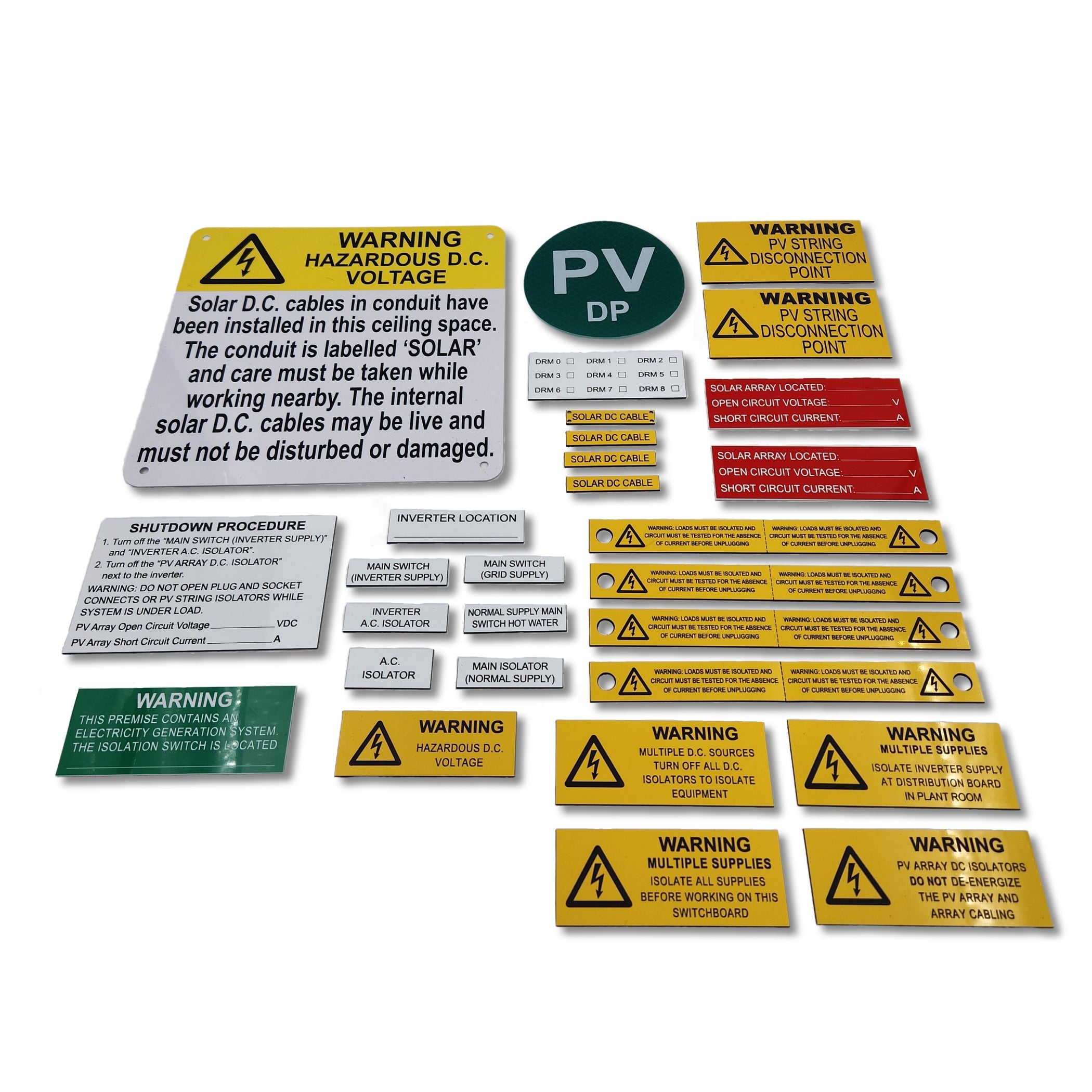 Solar Disconnection Point Label Kit — Smiths NZ
