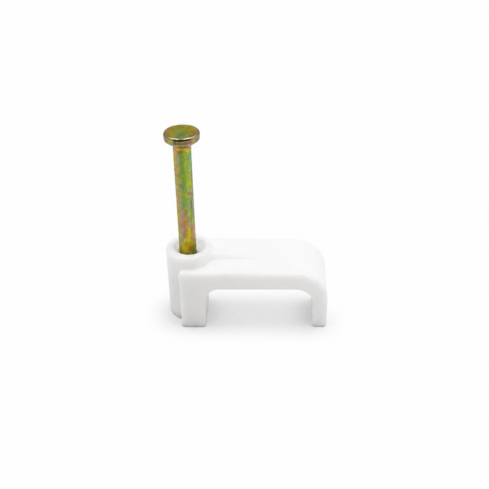 Cable Clip Flat 1 & 1.5mm Twin & Earth White(Jar100)
