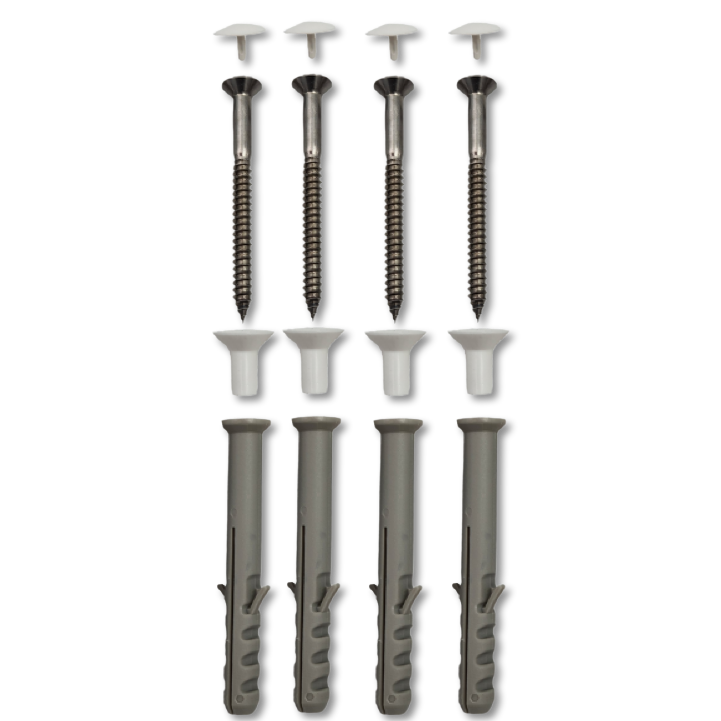 SQ Pan Screw SET SS 11G x 80mm  c/w Anchor Cap & Sleeve WH