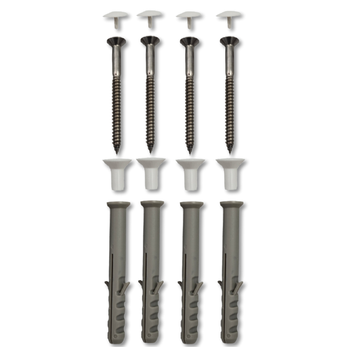 SQ Pan Screw SET SS 11G x 80mm  c/w Anchor Cap & Sleeve WH
