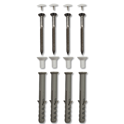 SQ Pan Screw SET SS 11G x 80mm  c/w Anchor Cap & Sleeve WH