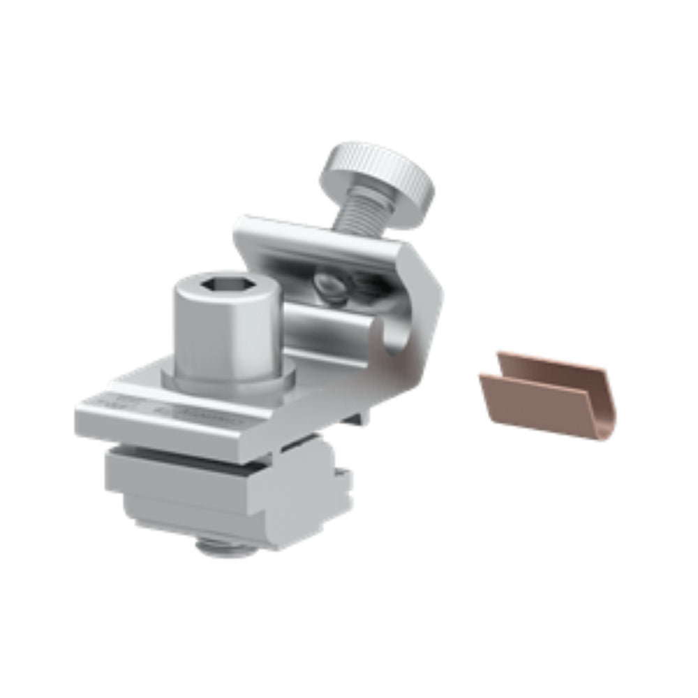 PV-ezRack Grounding Lug, with Clenergy Logo, with U-Shape Copper Channel