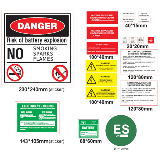 Solar PV Label Kit Storage