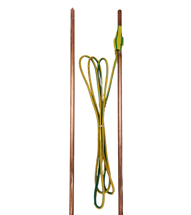 Copper 1.8m X 12.7mm earth rod with 10mm2 3m earth cable