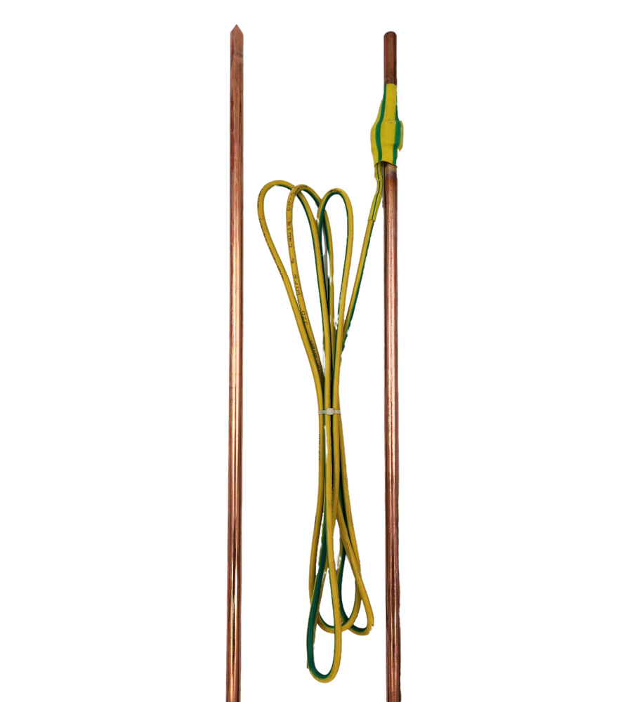 Copper 1.8m X 12.7mm earth rod with 10mm2 3m earth cable