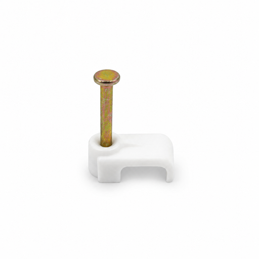 Cable Clip Flat 1 & 1.5mm Twin White (Jar100)