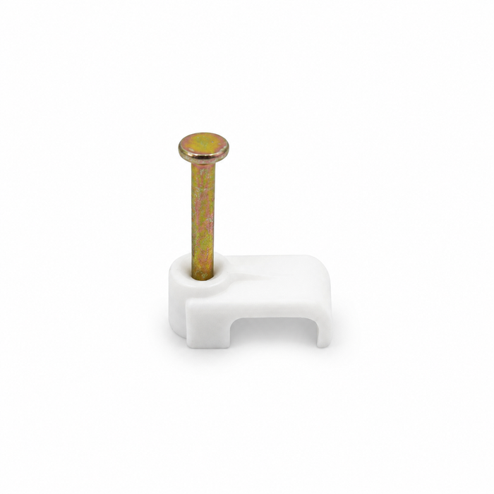 Cable Clip Flat 1 & 1.5mm Twin White (Jar100)