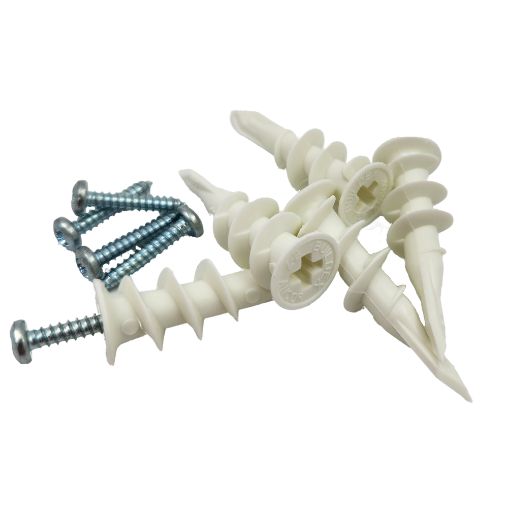 Gib Screw Anchor Plastic c/w 6g Screw (Each)