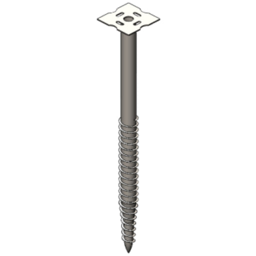 PV-ezRack Ground Screw Ø76*3.5*1300mm, with Quadrate flange and Continuous Small blade