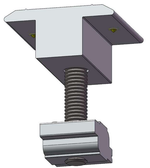 PV-ezRack Inter Clamp, Standard 35 mm with Grounding Pins