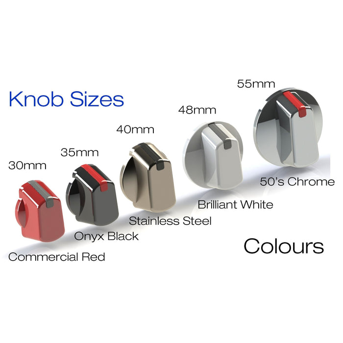 Universal Knob 55mm Red 4PKT Includes decal set