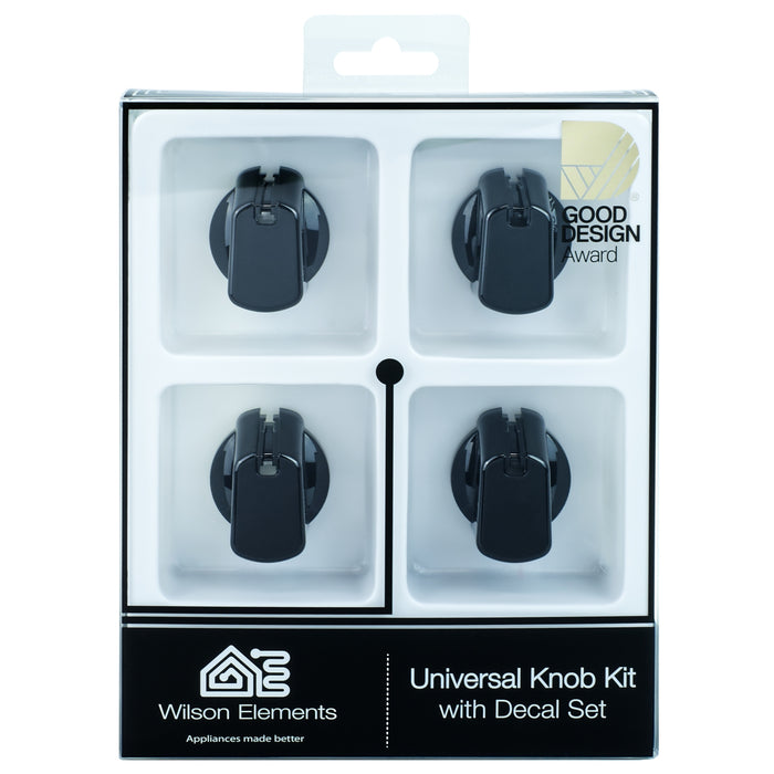 Universal Knob 30mm Black 4PKT Includes decal set